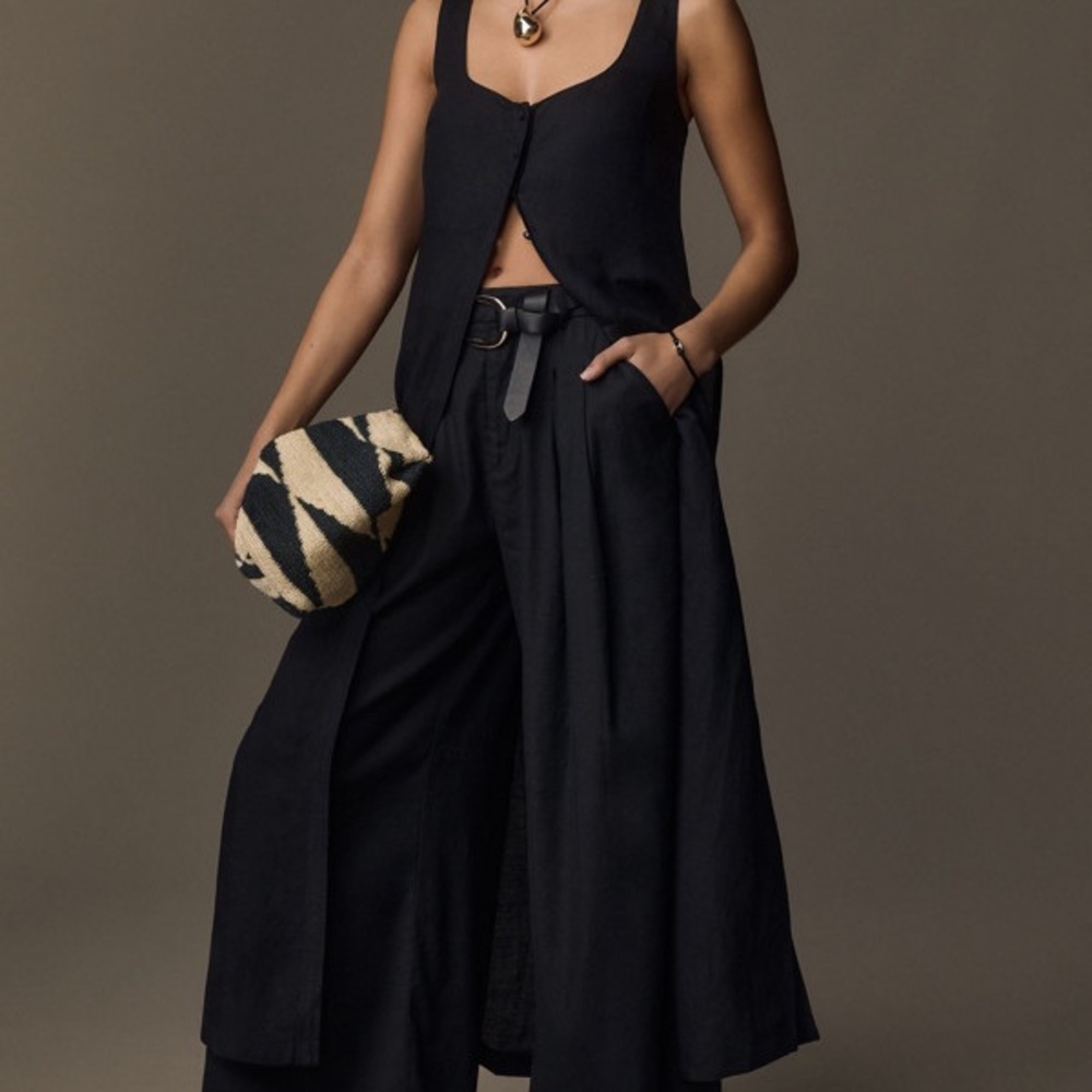 Anthropologie Flyaway Black Sleeveless Tunic Top - New with Tags